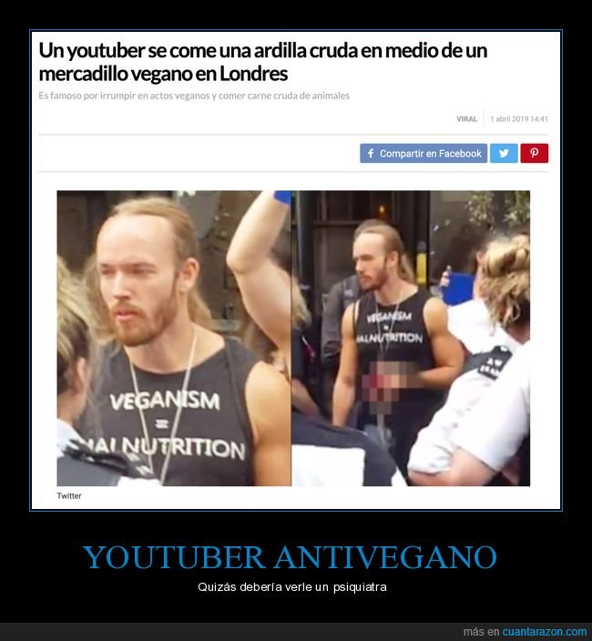 youtuber,comer,ardilla,cruda,mercadillo vegano,veganos