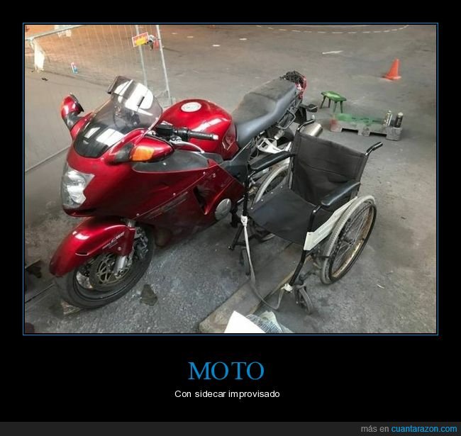 moto,sidecar,silla de ruedas