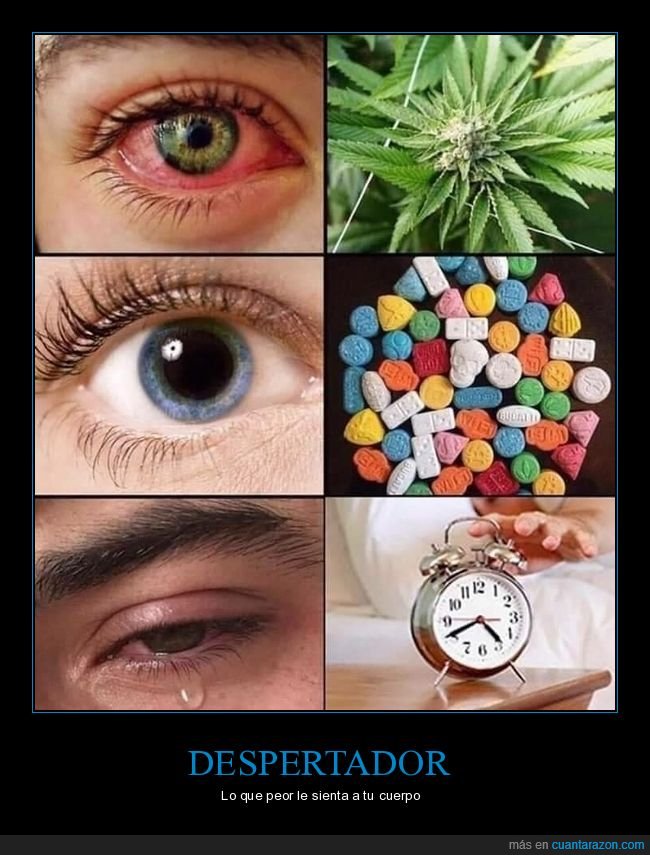 drogas,despertador,ojo