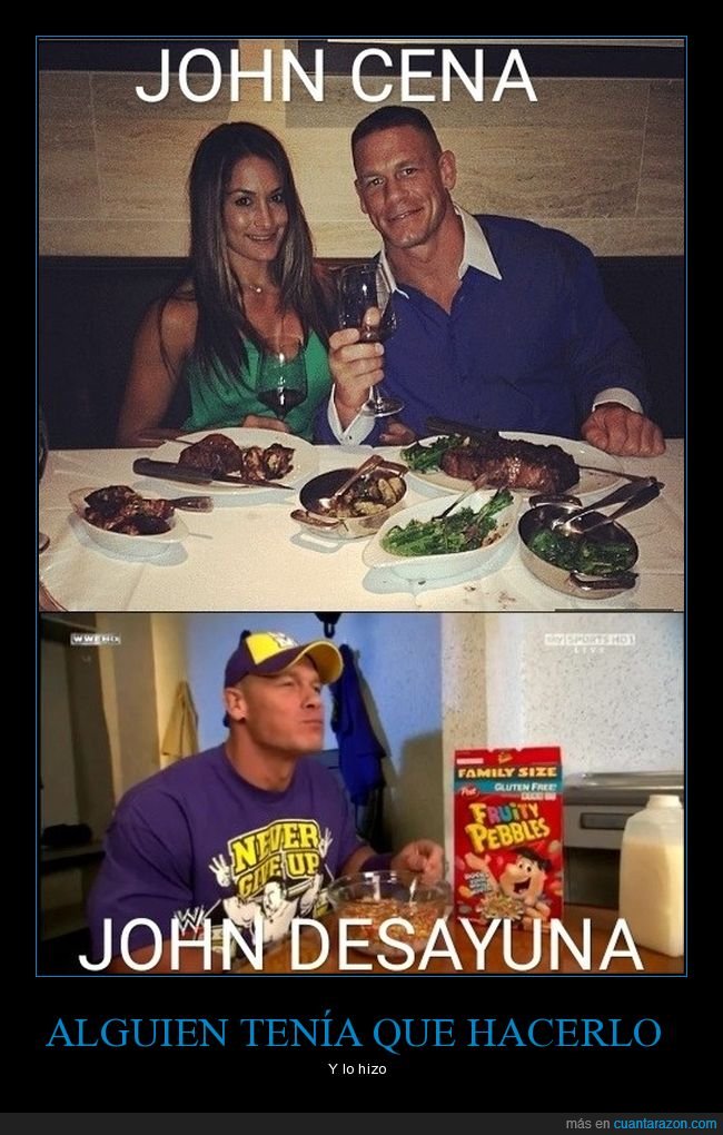 john cena,john desayuna,absurdo