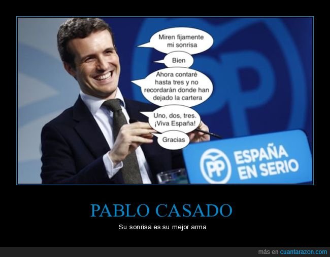 pablo casado,sonrisa,recordar,cartera,políticos