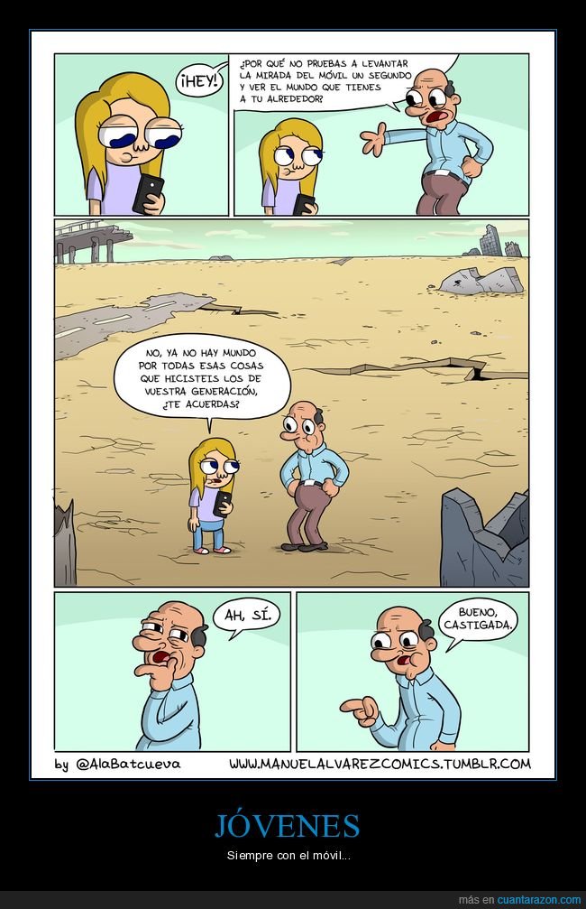 mirando,móvil,mundo,castigada