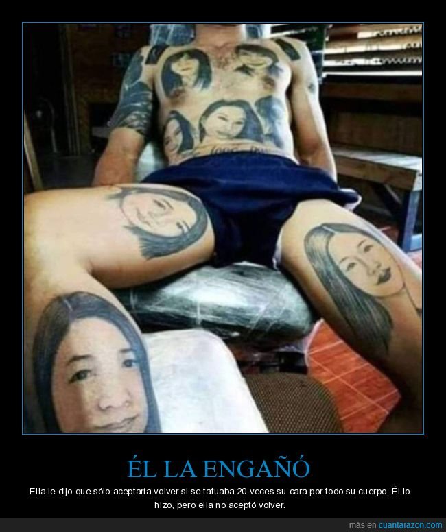 pareja,engañar,tatuarse,cara,fails