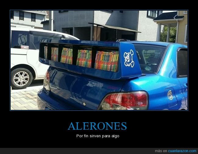 alerón,coche,libros