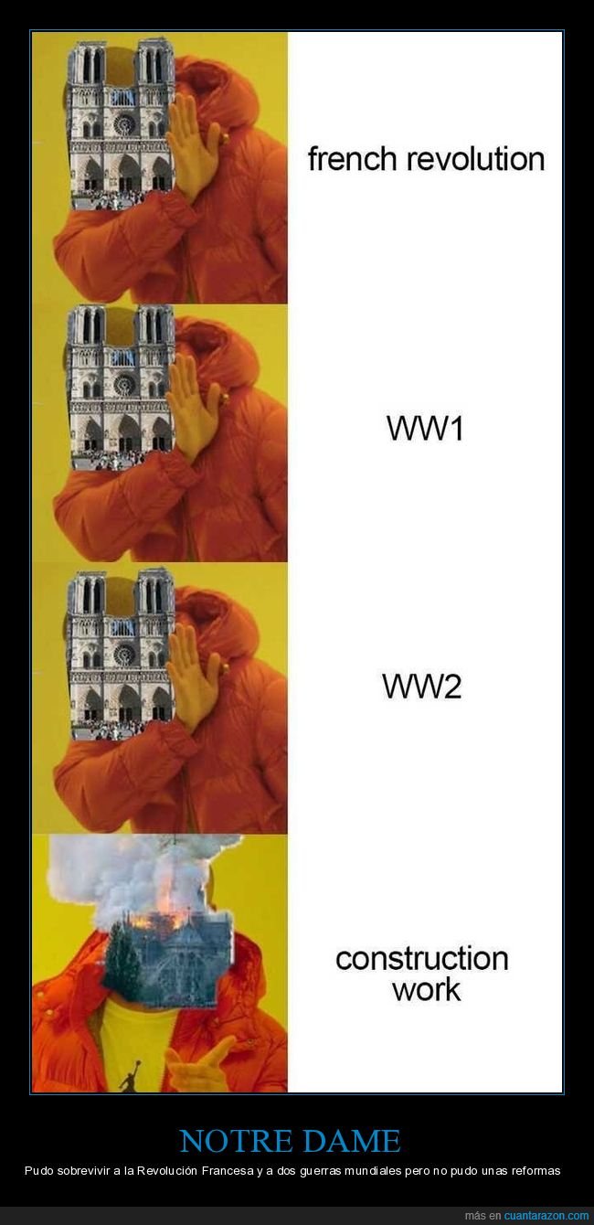 notre dame,revolución francesa,i guerra mundial,ii guerra mundial,obras,incendio,drake