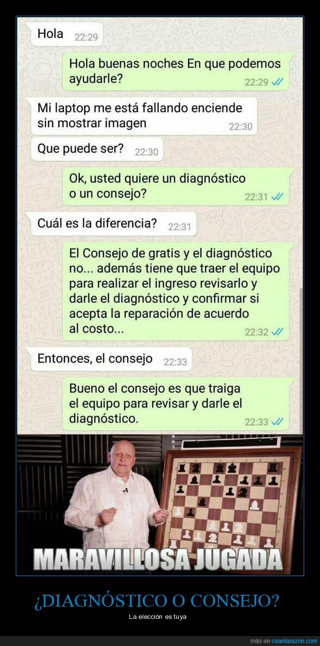 diagnóstico,consejo,maravillosa jugada,whatsapp