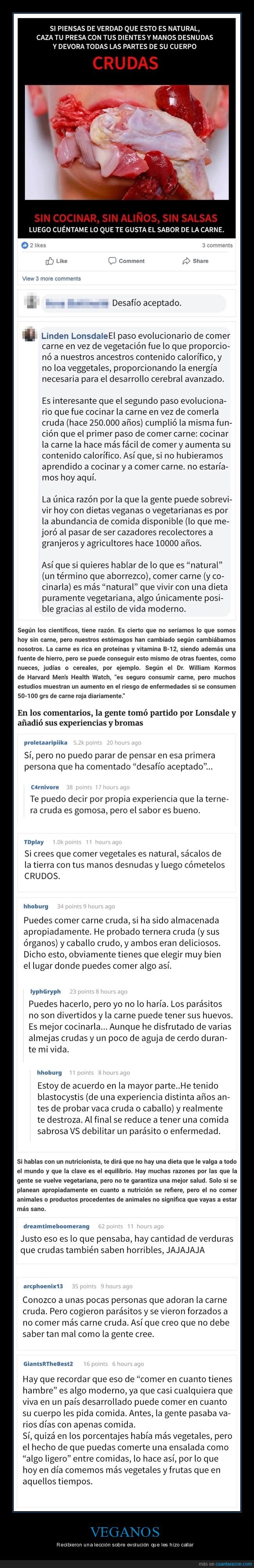 veganos,comer,carne,cruda