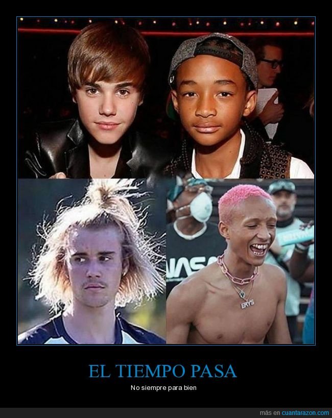 justin bieber,jaden smith,antes,ahora