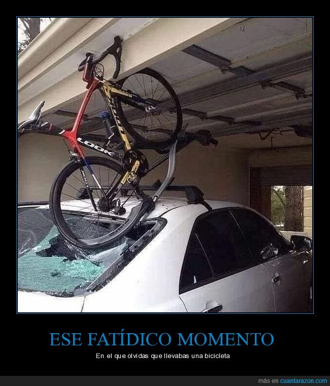 coche,bicicleta,garaje,fails