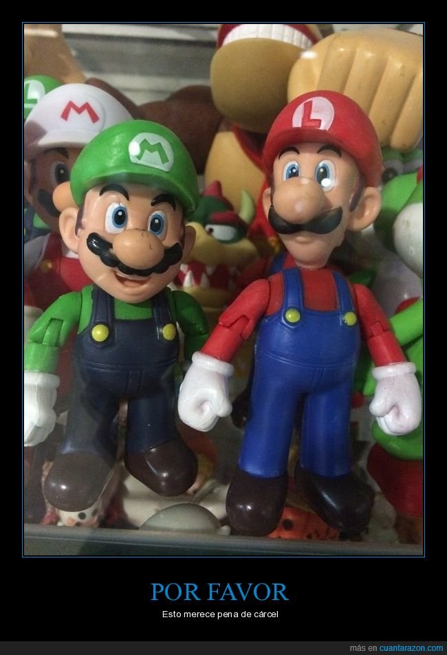 mario,luigi,colores,al revés