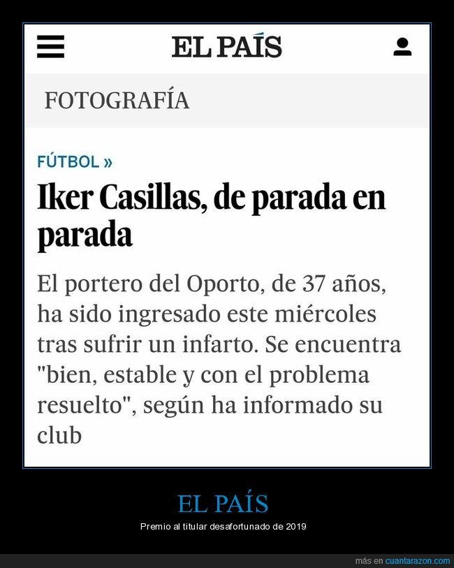 elpais,infarto,casillas,titular