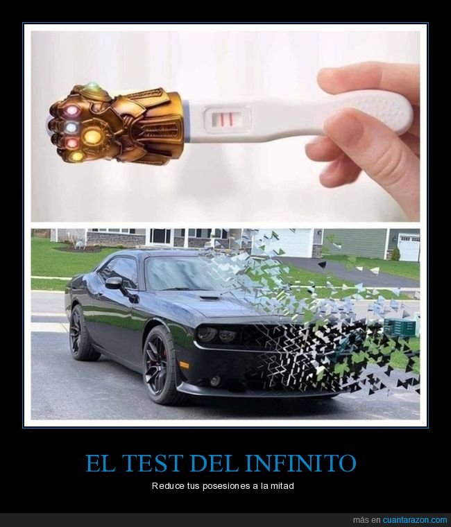 test de embarazo,thanos,coche