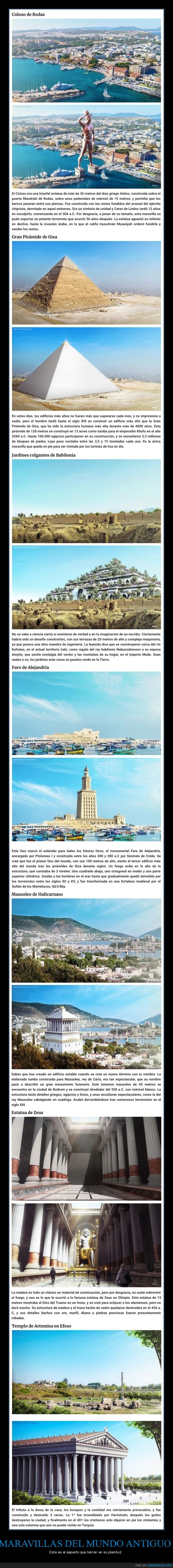 maravillas del mundo antiguo,aspecto,curiosidades