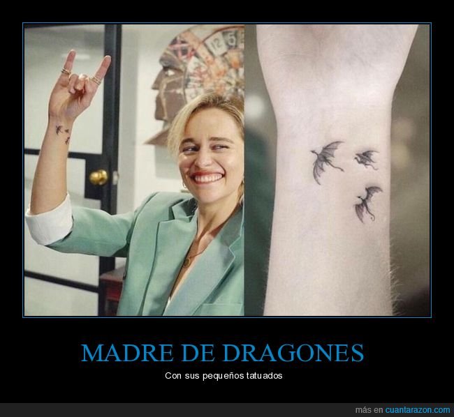 emilia clarke,tatuaje,dragones,juego de tronos