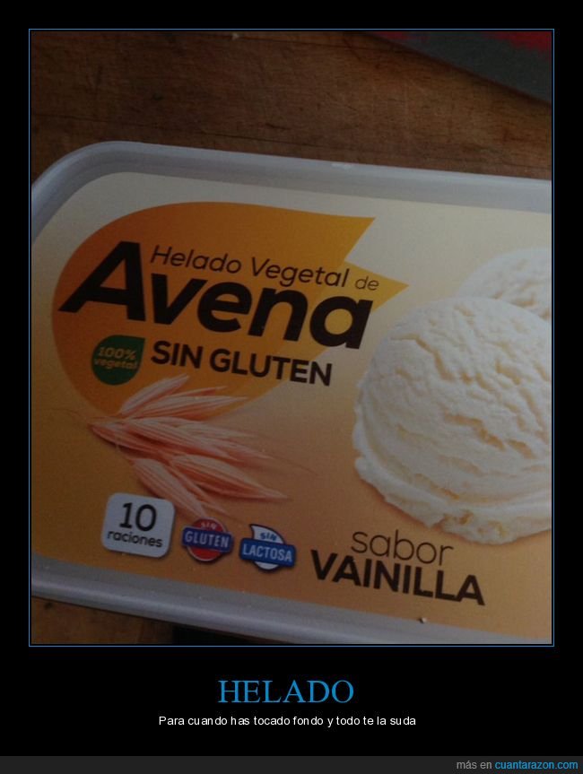 tocar fondo,helado,vegetal,avena,sin gluten