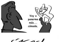 Enlace a Poniéndose cómoda