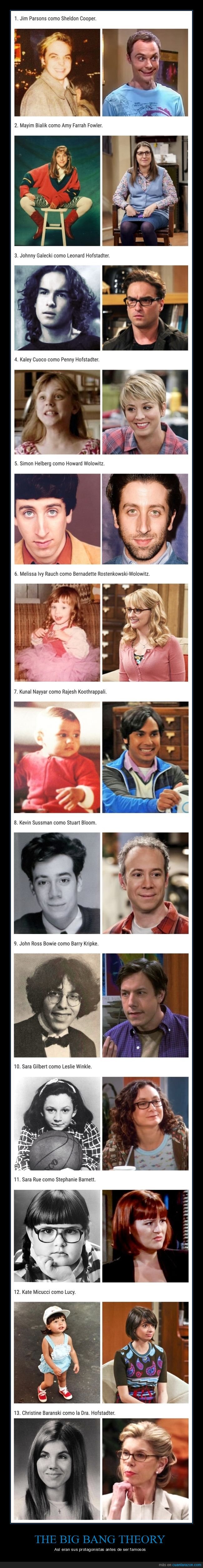 the big bang theory,protagonistas,actores,antes,ahora