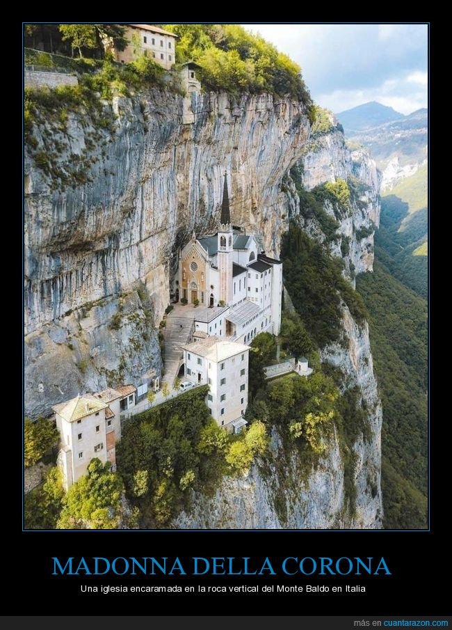 santuario madonna della corona,iglesia,roca,vertical,monte baldo,italia,curiosidades