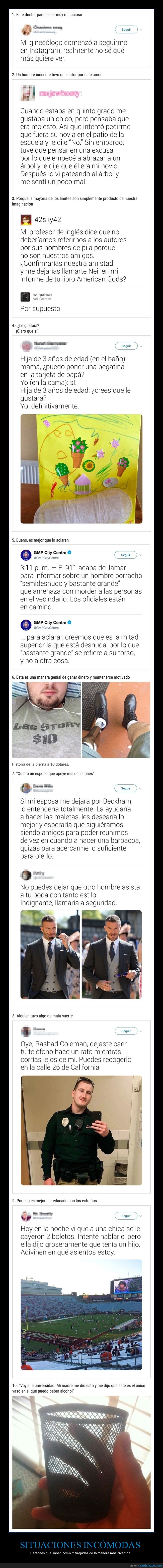 situaciones incómodas,manejar