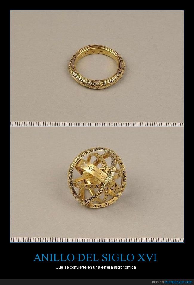 anillo,siglo xvi,esfera astronómica