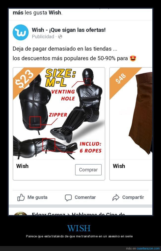 wish,ofertas,asesino en serie,wtf