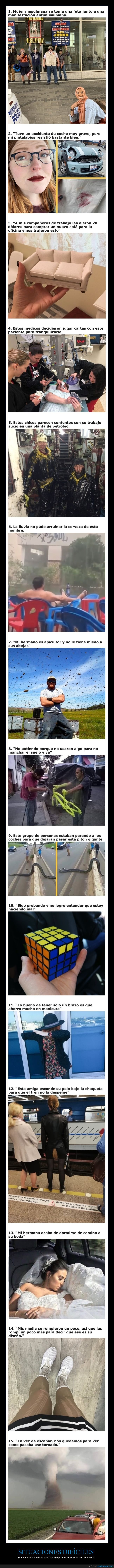 situaciones difíciles,compostura