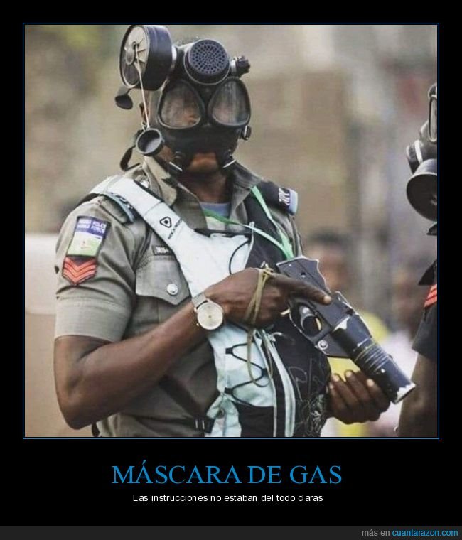 soldado,máscara de gas,fails,al revés