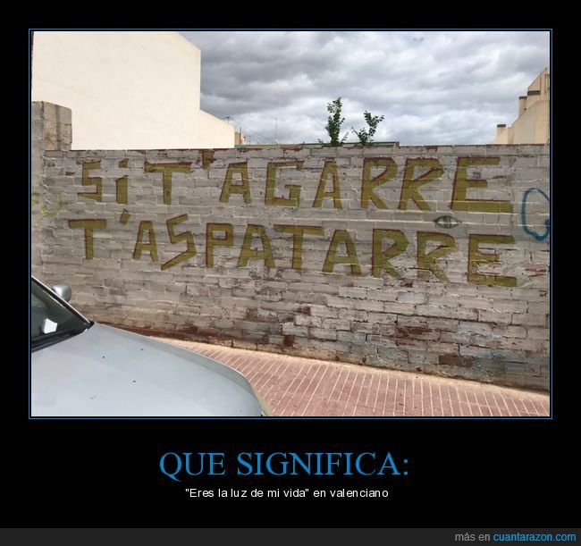 pintada,si t'agarre t'aspatarre,eres la luz de mi vida,valenciano