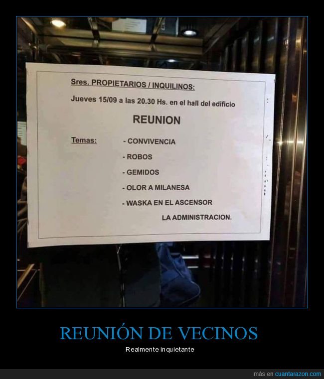 comunidad,vecinos,cartel,reunión