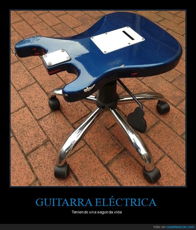 guitarra eléctrica,silla,reciclaje