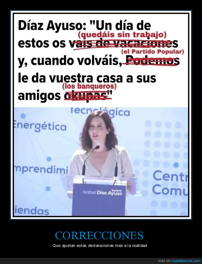 díaz ayuso,vacaciones,trabajo,pp,podemos,banqueros,okupas,casa,políticos
