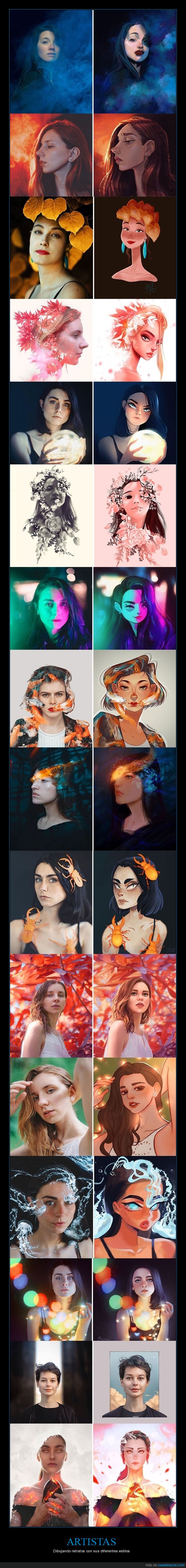 artistas,dibujos,retratos,estilos