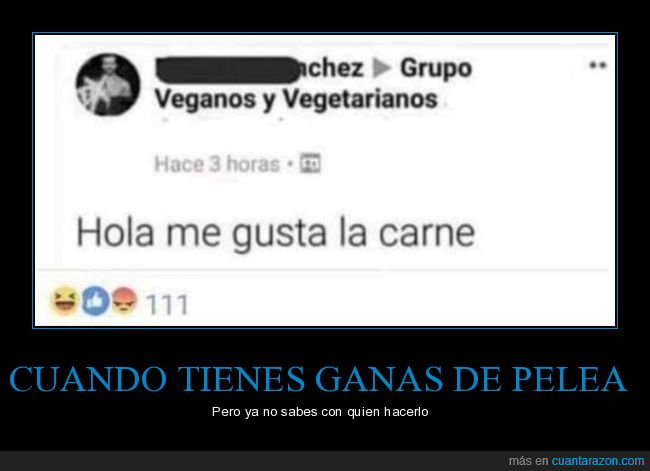pelear,veganos,carne,facebook