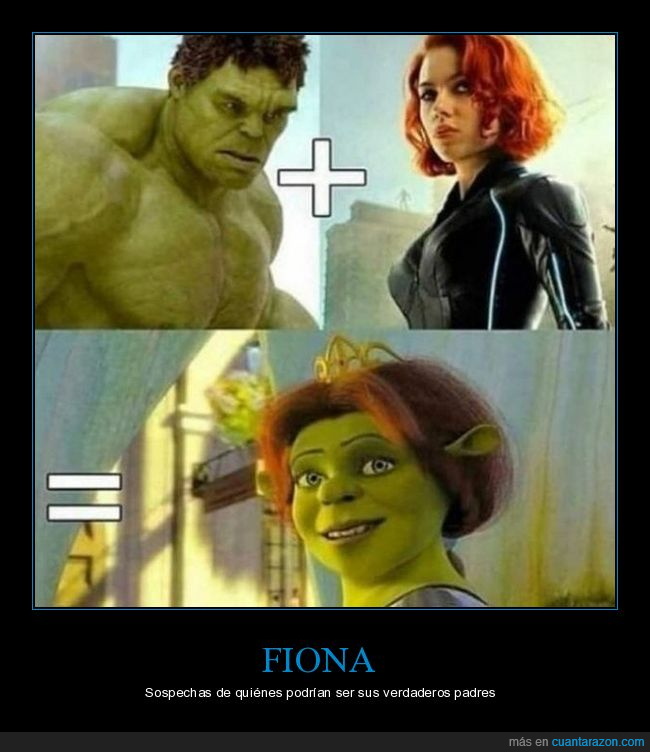 hulk,viuda negra,fiona,shrek