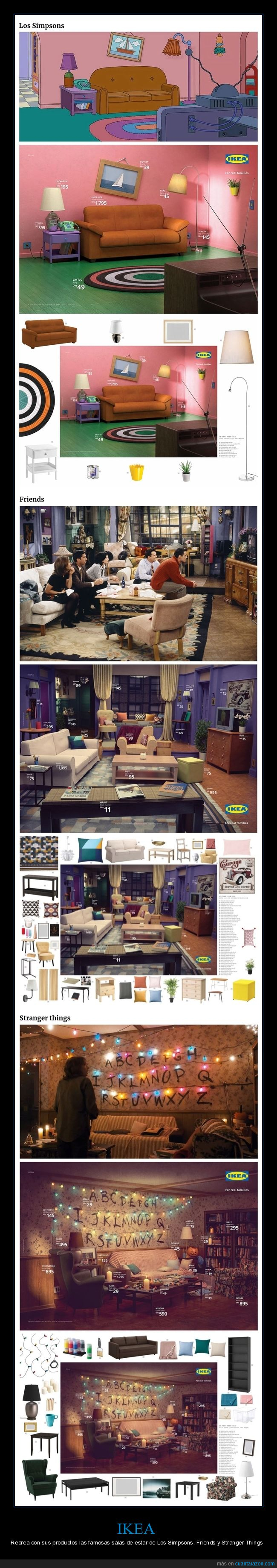 ikea,recrear,simpsons,stranger things,friends