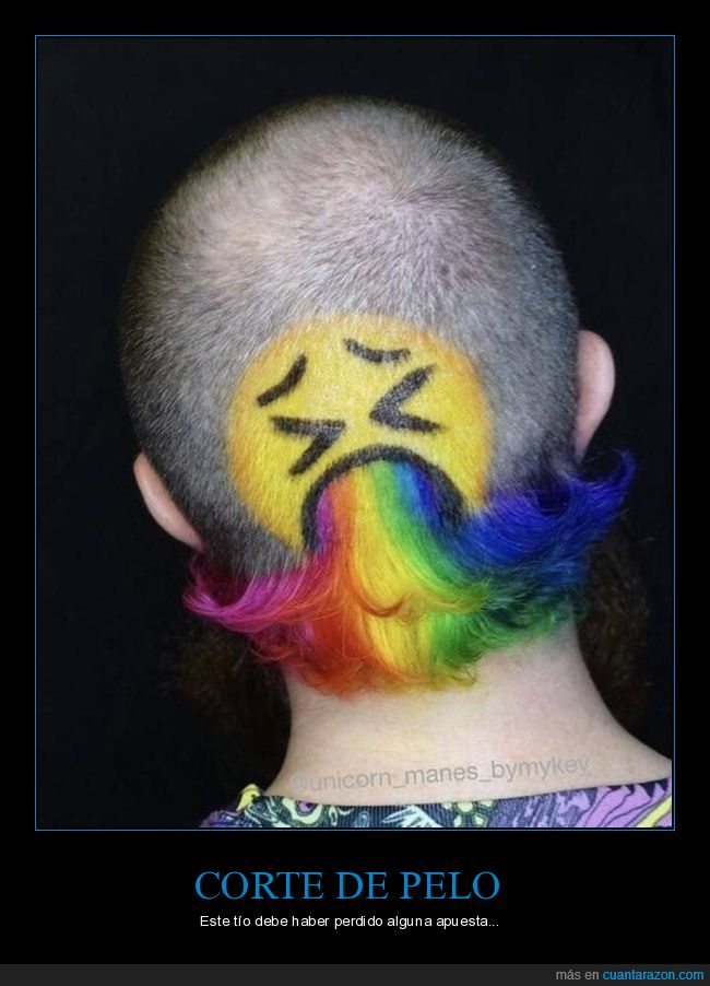 corte de pelo,emoji,vomitando,arco iris,wtf