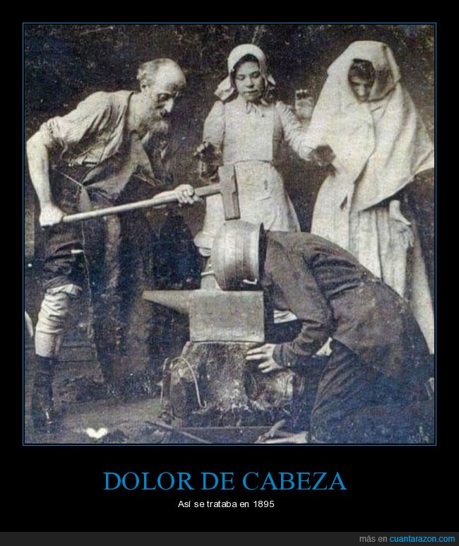 tratamiento,dolor de cabeza,martillo,olla,wtf,retro