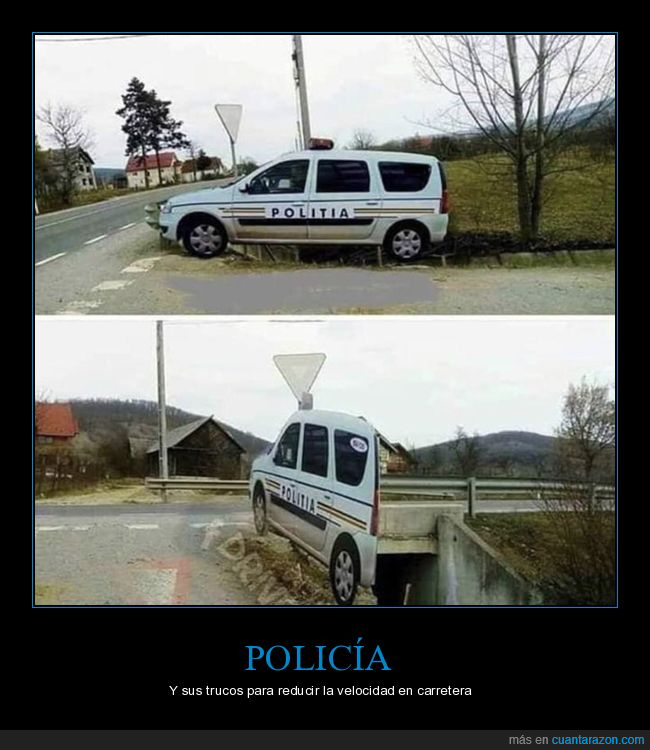 policía,coche,cartón,wtf