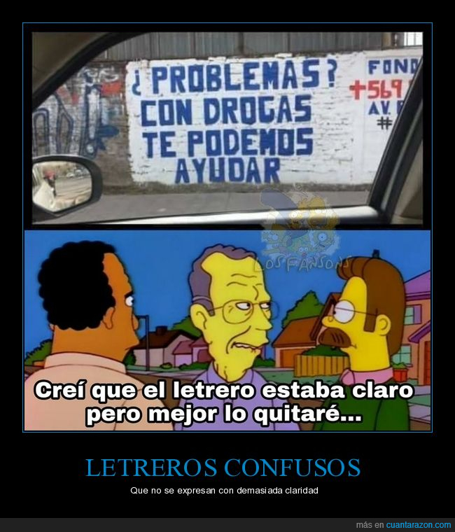 problemas,drogas,ayudar,letrero,fail,simpsons