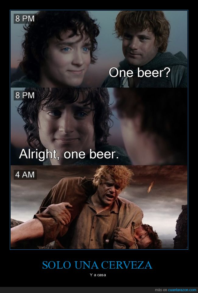 cerveza,una,4am,el señor de los anillos