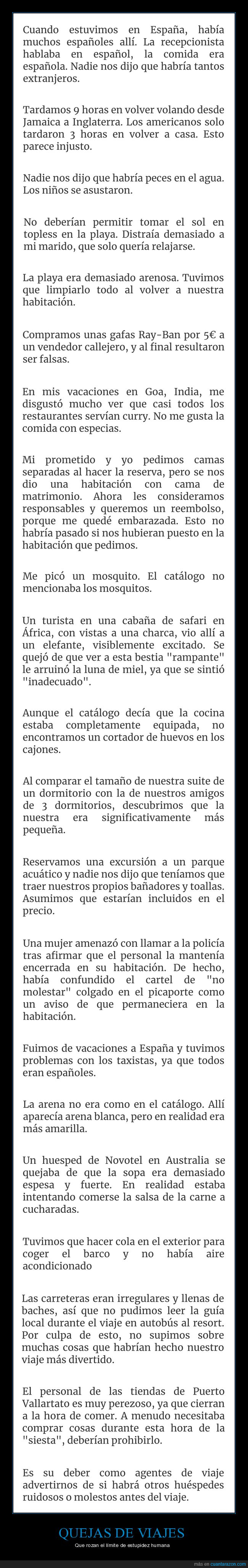 quejas,viajes,estupidez,wtf