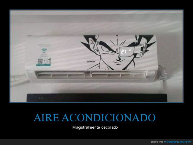 aire acondicionado,temperatura,vegeta,dragon ball