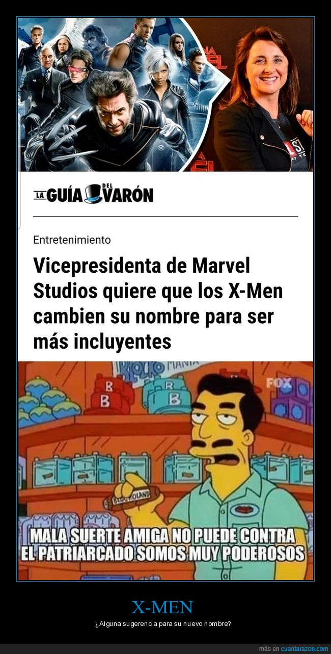 vicepresidenta,marvel,xmen,cambiar,nombre,incluyentes