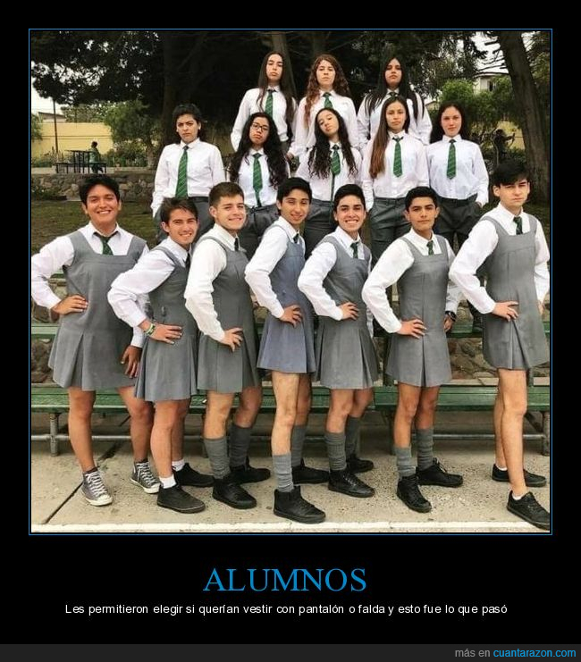 alumnos,colegio,uniforme,vestir,pantalón,falda