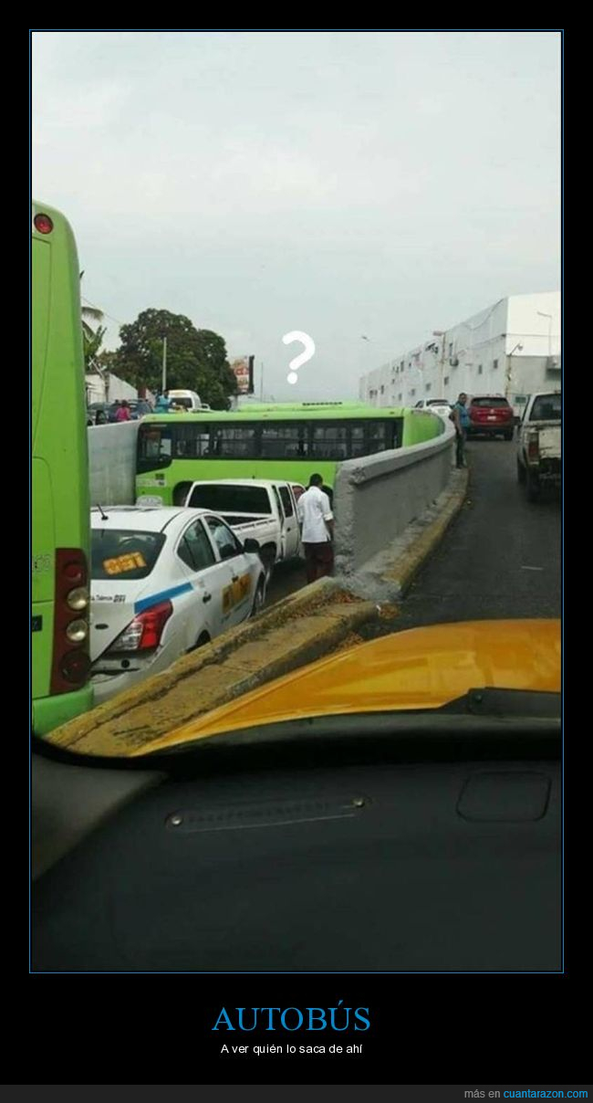 autobús,atascado,fails