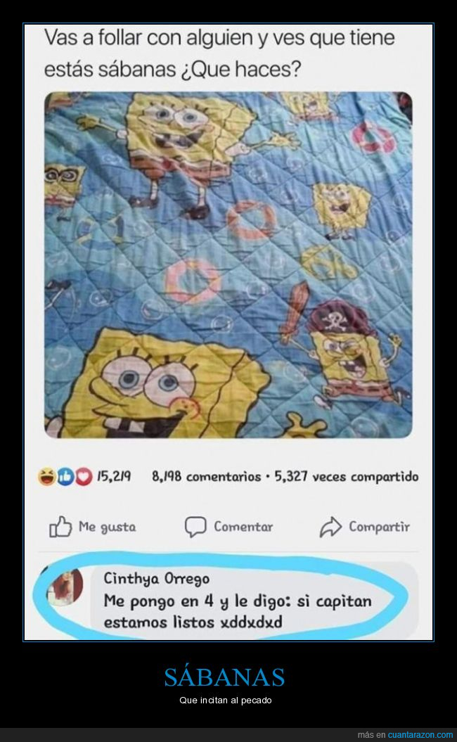 bob esponja,sábanas,comentario