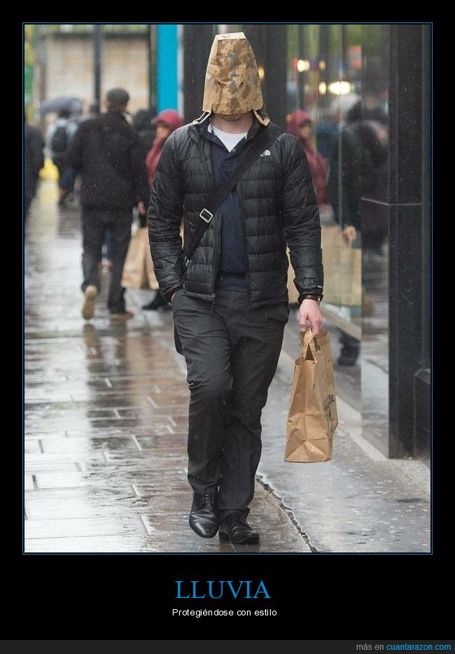lluvia,bolsa,cabeza