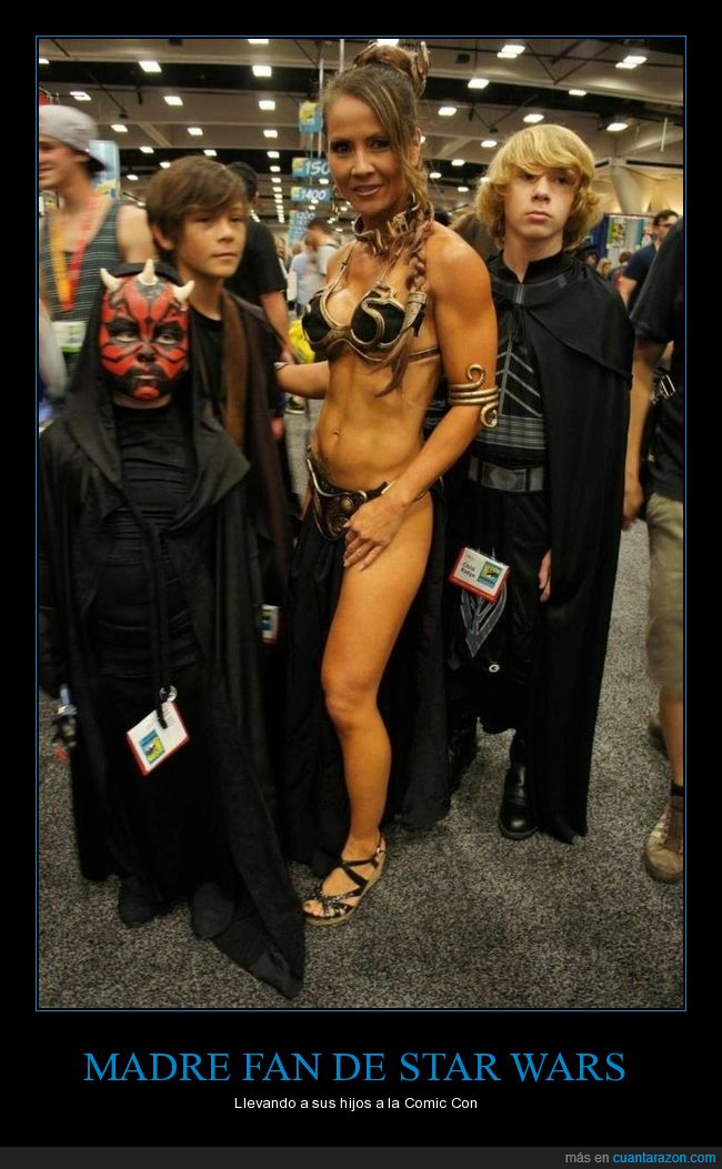 madre,hijos,cosplay,comic con,star wars