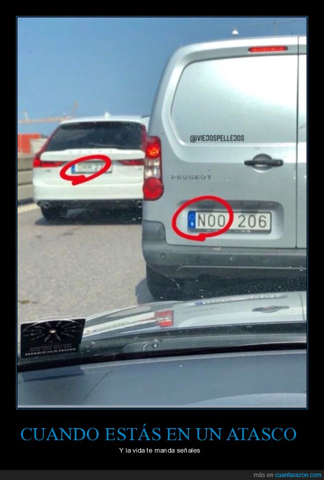 atasco,matrículas,coches,wtf