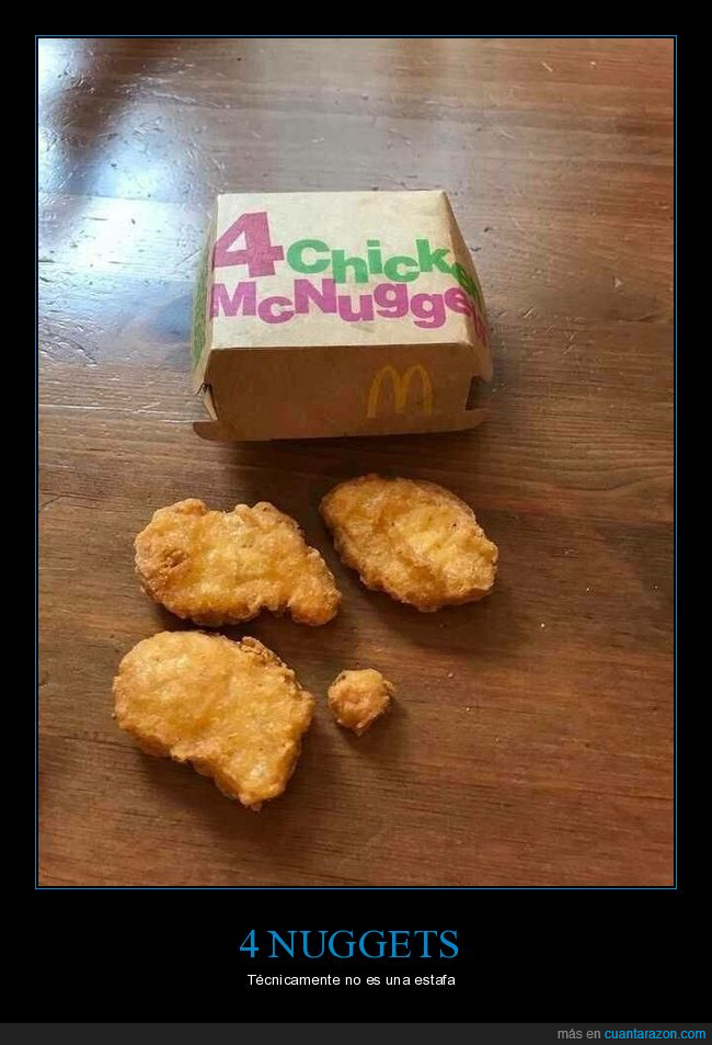 nuggets,cuatro,tamaño,wtf